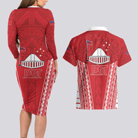 Samoa FAST Couples Matching Long Sleeve Bodycon Dress and Hawaiian Shirt Forever Proud Samoan Tribal Pattern - Polynesian Pride