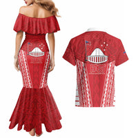 Samoa FAST Couples Matching Mermaid Dress and Hawaiian Shirt Forever Proud Samoan Tribal Pattern - Polynesian Pride