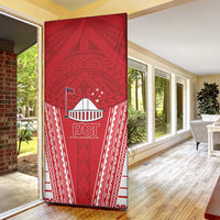 Samoa FAST Door Cover Forever Proud Samoan Tribal Pattern - Polynesian Pride