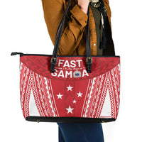 Samoa FAST Leather Tote Bag Forever Proud Samoan Tribal Pattern - Polynesian Pride