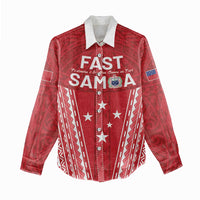 Samoa FAST Women Casual Shirt Forever Proud Samoan Tribal Pattern - Polynesian Pride