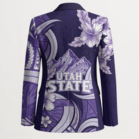 Utah State Polynesian Heritage Blazer Floral Tribal Pattern Tropical Flowers