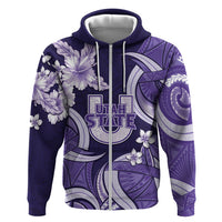 Utah State Polynesian Heritage Hoodie Floral Tribal Pattern Tropical Flowers LT05 Zip Hoodie Purple - Polynesian Pride