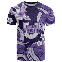 Utah State Polynesian Heritage T Shirt Floral Tribal Pattern Tropical Flowers LT05 Purple - Polynesian Pride