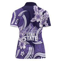 Utah State Polynesian Heritage Women Polo Shirt Floral Tribal Pattern Tropical Flowers LT05 - Polynesian Pride