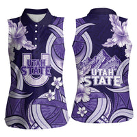 Utah State Polynesian Heritage Women Sleeveless Polo Shirt Floral Tribal Pattern Tropical Flowers LT05 - Polynesian Pride