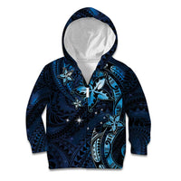 Hawaii Makahiki Season Kid Hoodie Floral Tribal Tattoo Blue Galaxy