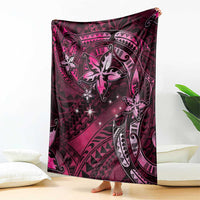 Hawaii Makahiki Season Blanket Floral Tribal Tattoo Pink Galaxy