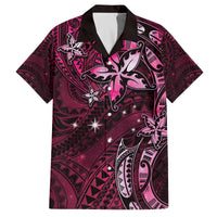 Hawaii Makahiki Season Family Matching Puletasi and Hawaiian Shirt Floral Tribal Tattoo Pink Galaxy LT05 Dad's Shirt - Short Sleeve Pink - Polynesian Pride