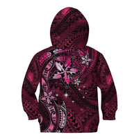 Hawaii Makahiki Season Kid Hoodie Floral Tribal Tattoo Pink Galaxy