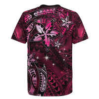 Hawaii Makahiki Season Rugby Jersey Floral Tribal Tattoo Pink Galaxy