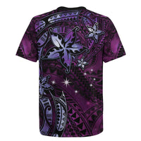 Hawaii Makahiki Season Rugby Jersey Floral Tribal Tattoo Purple Galaxy