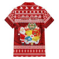 Personalized Tonga Christmas Hawaiian Shirt Kilisimasi Fiefia Santas Coat Of Arms LT05 - Polynesian Pride