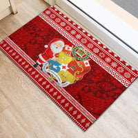 Tonga Christmas Rubber Doormat Kilisimasi Fiefia Santas Coat Of Arms LT05 - Polynesian Pride