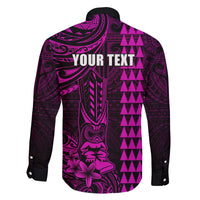 Personalized Hawaii Hauoli Makahiki Hou Family Matching Tank Maxi Dress and Hawaiian Shirt Lono Hawaiian God Kakau Polynesian Tribal Pink LT05 - Polynesian Pride