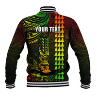 Personalized Hawaii Hauoli Makahiki Hou Baseball Jacket Lono Hawaiian God Kakau Polynesian Tribal Reggae LT05 - Polynesian Pride
