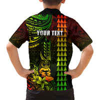 Personalized Hawaii Hauoli Makahiki Hou Hawaiian Shirt Lono Hawaiian God Kakau Polynesian Tribal Reggae LT05 - Polynesian Pride