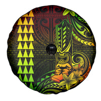 Hawaii Hauoli Makahiki Hou Spare Tire Cover Lono Hawaiian God Kakau Polynesian Tribal Reggae LT05 - Polynesian Pride
