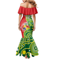 Custom Tonga Australia Rugby Family Matching Mermaid Dress and Hawaiian Shirt Kangaroos And Tonga Mate Maa Together LT05 - Polynesian Pride