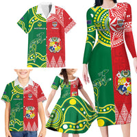 Custom Tonga XIII And Australia Kangaroos Family Matching Long Sleeve Bodycon Dress and Hawaiian Shirt Mate Maa Tongan Ngatu With Aboriginal LT05 - Polynesian Pride