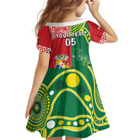 Custom Tonga XIII And Australia Kangaroos Family Matching Off Shoulder Maxi Dress and Hawaiian Shirt Mate Maa Tongan Ngatu With Aboriginal