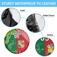 Custom Tonga XIII And Australia Kangaroos Spare Tire Cover Mate Maa Tongan Ngatu With Aboriginal