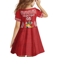 Custom Tonga Rugby Kid Short Sleeve Dress Tonga Mate Ma'a Take The Lead