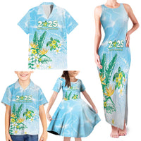 Personalised 2025 Aloha Hawaii Family Matching Tank Maxi Dress and Hawaiian Shirt Tropical Flowers And Honu