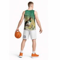 New Zealand Pigeon Kereru Basketball Jersey Maori Fern Art Green Gradient LT05 - Polynesian Pride