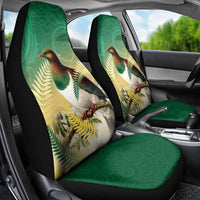 New Zealand Pigeon Kereru Car Seat Cover Maori Fern Art Green Gradient LT05 - Polynesian Pride