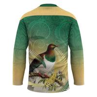 New Zealand Pigeon Kereru Hockey Jersey Maori Fern Art Green Gradient LT05 - Polynesian Pride