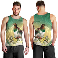 New Zealand Pigeon Kereru Men Tank Top Maori Fern Art Green Gradient - Polynesian Pride