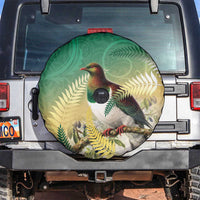 New Zealand Pigeon Kereru Spare Tire Cover Maori Fern Art Green Gradient LT05 Green - Polynesian Pride