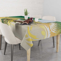 New Zealand Pigeon Kereru Tablecloth Maori Fern Art Green Gradient - Polynesian Pride