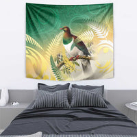 New Zealand Pigeon Kereru Tapestry Maori Fern Art Green Gradient - Polynesian Pride