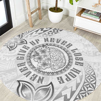 Brain Cancer Warrior Round Carpet Never Give Up