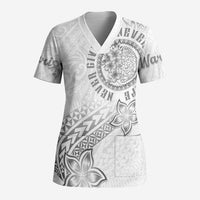 Brain Cancer Warrior Scrub Top Never Give Up - Polynesian Pride