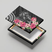 Black Polynesian Hammerhead Shark Tribal Pattern Canvas Wall Art