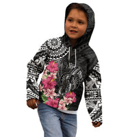 Black Polynesian Hammerhead Shark Tribal Pattern Kid Hoodie