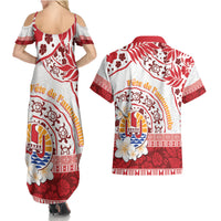 French Polynesia Internal Autonomy Day Couples Matching Summer Maxi Dress and Hawaiian Shirt Tropical Hibiscus And Turtle Pattern LT05 - Polynesian Pride