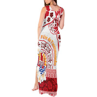 French Polynesia Internal Autonomy Day Tank Maxi Dress Tropical Hibiscus And Turtle Pattern LT05 - Polynesian Pride