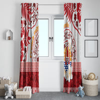 French Polynesia Internal Autonomy Day Window Curtain Tropical Hibiscus And Turtle Pattern