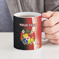Personalised Tonga Emancipation Day Ceramic Mug Tongan Ngatu Pattern With Plumeria