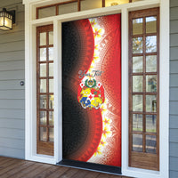 Personalised Tonga Emancipation Day Door Cover Tongan Ngatu Pattern With Plumeria