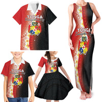 Personalised Tonga Emancipation Day Family Matching Tank Maxi Dress and Hawaiian Shirt Tongan Ngatu Pattern With Plumeria LT05 - Polynesian Pride