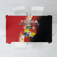 Tonga Emancipation Day Tablecloth Tongan Ngatu Pattern With Plumeria