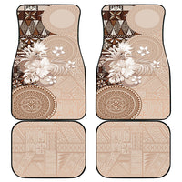 Tonga Ngatu Motifs Car Mats With Coat Of Arms Beige