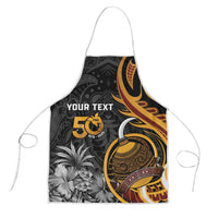 Personalised Papua New Guinea Apron Happy Independence Day LT05 Black - Polynesian Pride