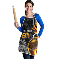 Personalised Papua New Guinea Apron Happy Independence Day LT05 Black - Polynesian Pride