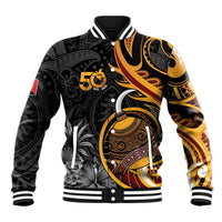 Personalised Papua New Guinea Baseball Jacket Happy Independence Day LT05 Unisex Black - Polynesian Pride